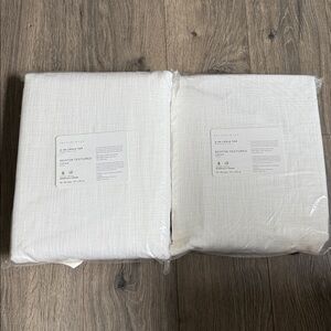 Pottery Barn Seaton Textured Curtain in White